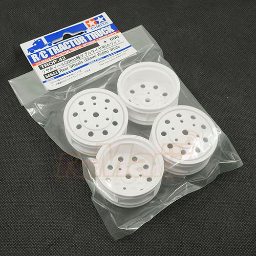 Tamiya 22mm Rear Wheels 2pcs White For 1/14 Tractor Trucks