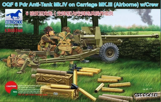 Bronco 1:35 OQF 6 Pdr Anti-Tank Mk.IV on Carriage MK.III (LW)