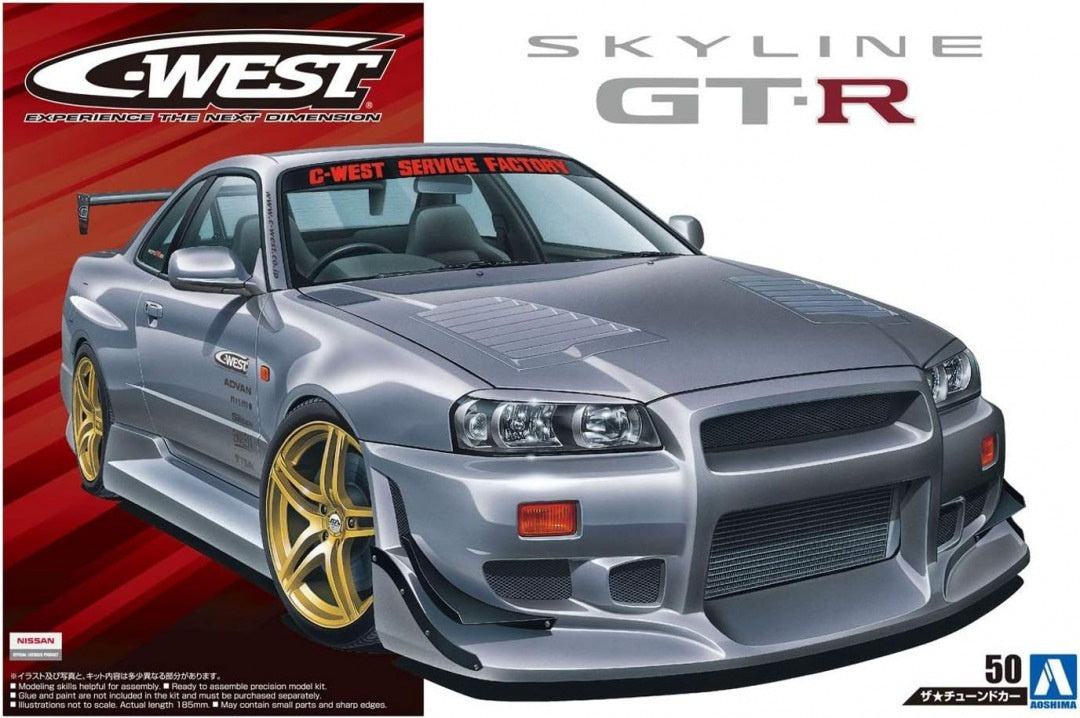 Aoshima 1/24 NISSAN BNR34 C-WEST SKYLINE