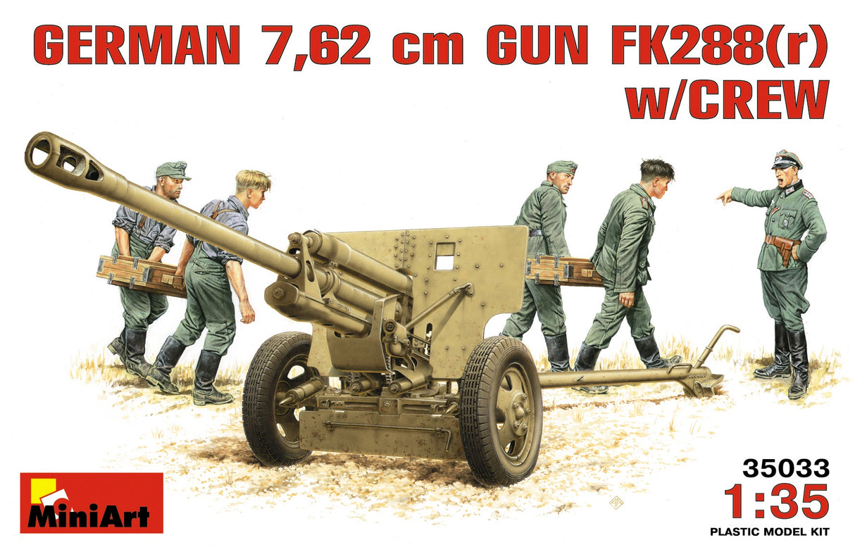 Miniart 1:35 German 7.62cm Gun FK288 (r) w/Crew (LW)