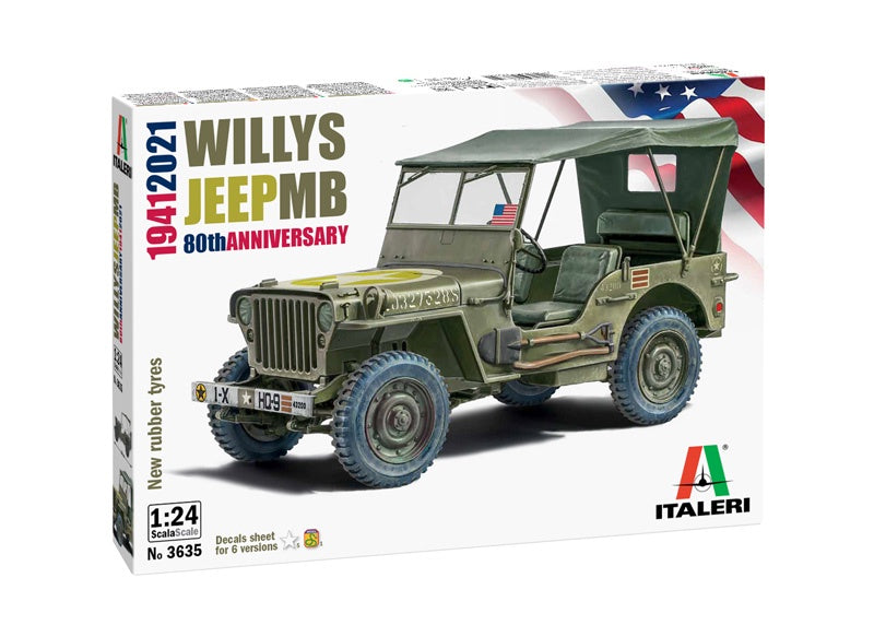 Italeri 1:24 Willys Jeep MB 80th Anniversary 1941-2021