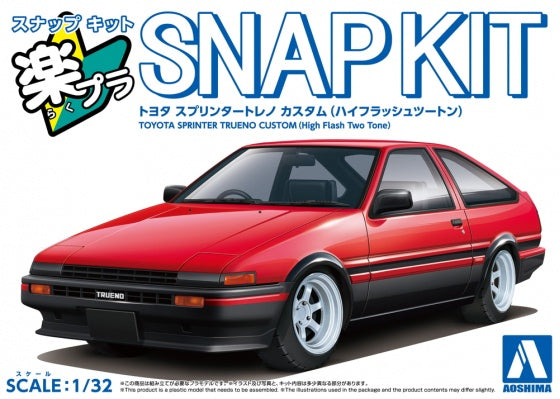 Aoshima 1:32 Toyota Trueno Sprinter High Tech Red Snapkit