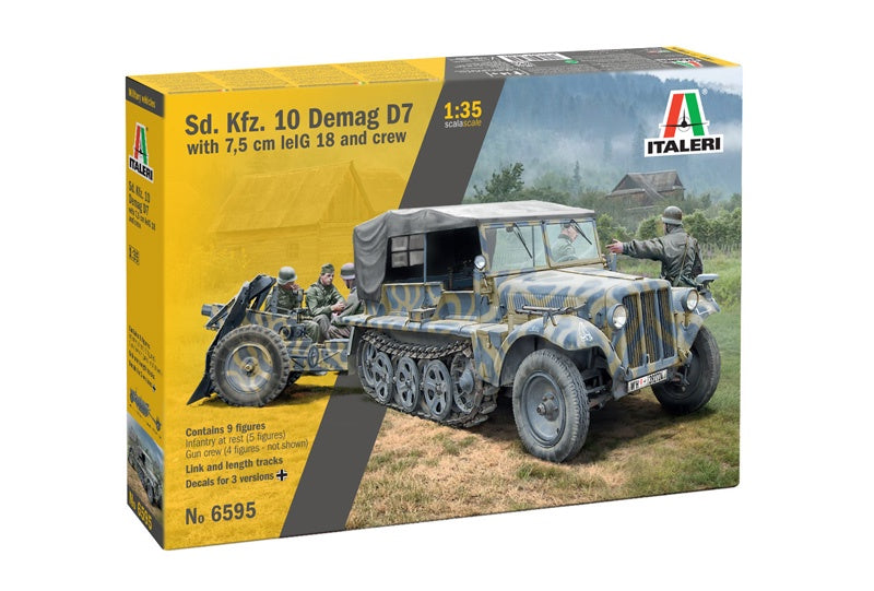 Italeri 1:35 Sd.Kfz. 10 Demag D7 w/7.5 cm lelG 18 & Crew