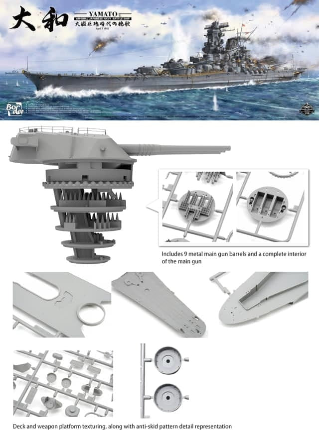Border 1:350 IJN Battleship Yamato April 7 1945