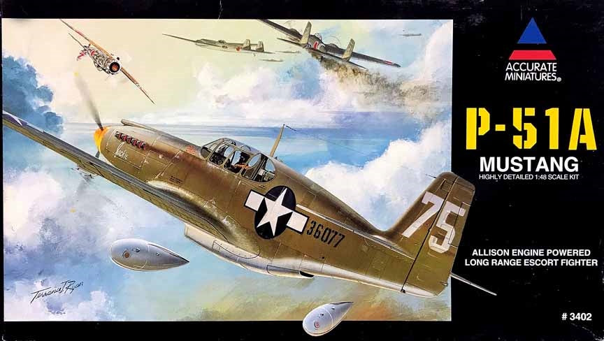 *Clearance, Aged Decals & Masking* 2 KITS IN 1 Accurate 1:48 P-51A Mustang (LW)