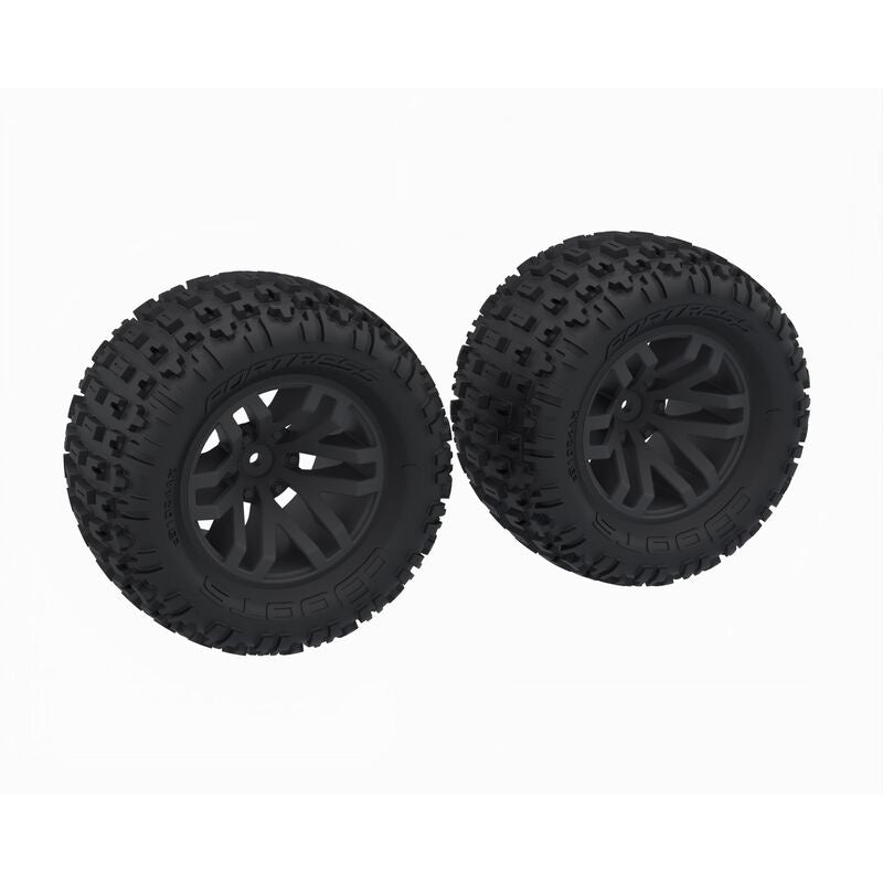 Arrma DBOOTS 'FORTRESS MT' Tire Set Glued (Black) (2pcs) 223S Granite
