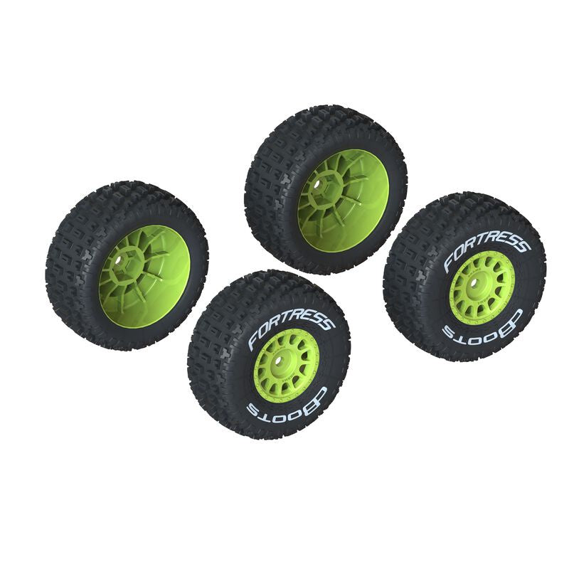 Arrma dBoots 'FORTRESS' Tire Set Glued (Yellow) (2 Pairs)