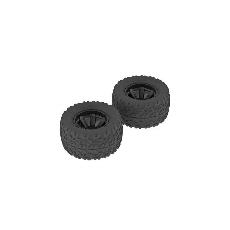 ARRMA COPPERHEAD MT TIRE & WHEEL GLUED BLACK (2): VOLTAGE