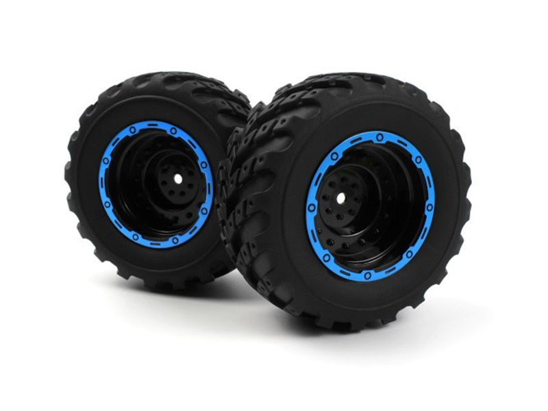 Blackzon Smyter MT Wheels/Tires Assembled (Black/Blue)