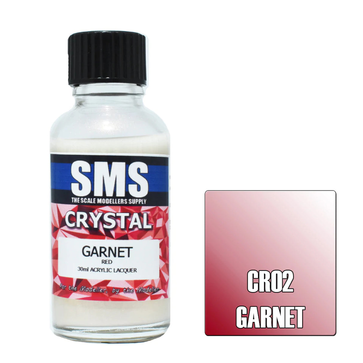 SMS #CR02 Crystal Garnet Acrylic Laquer-30ml
