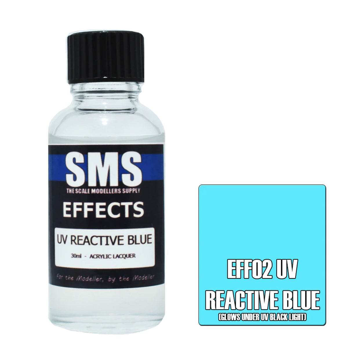 SMS #EF02 Effects UV Reactive Blue Acrylic Lacquer 30ml