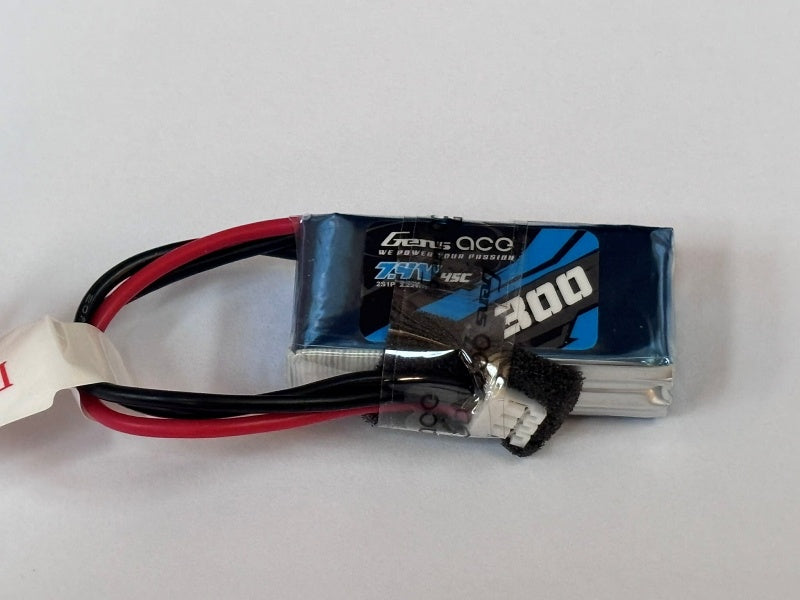 Gens Ace 300mAh 2S 7.4v 45C Lipo Battery With 3 Pin PH Plug