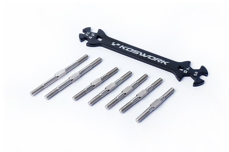 Steel Heavy Duty Turnbuckle Set (7pcs, w/wrench) Kyosho by Koswork