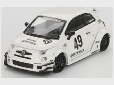 MiniGT 1:64 LB Works xAbas Works Fiat Abarth 595 Gara White