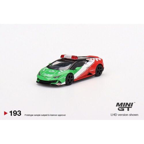 Mini GT 1:64 Lamborghini Huracan EVO Bologna Airport 2020 Follow Me