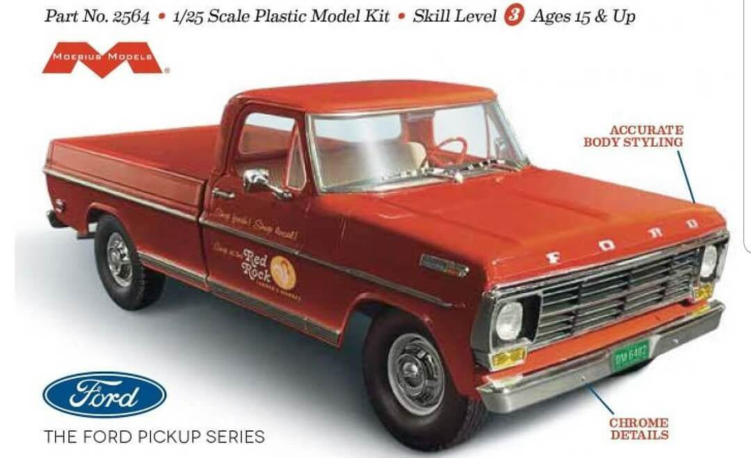 Moebius Models 1/25 1968 FORD F250 CUSTOM CAB PICKUP TRUCK