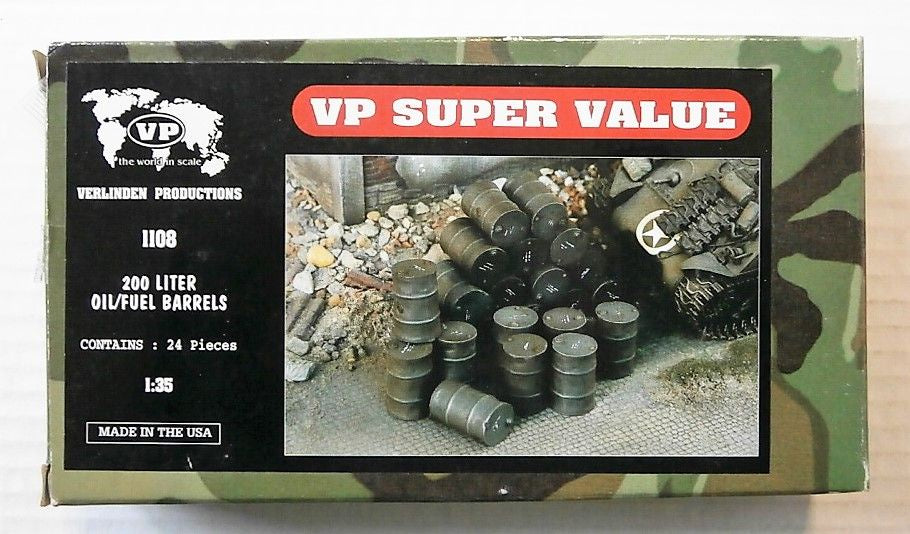 VP 1:35 Resin 200 Litre Oil/Fuel Barrels (24 pcs) (LW)