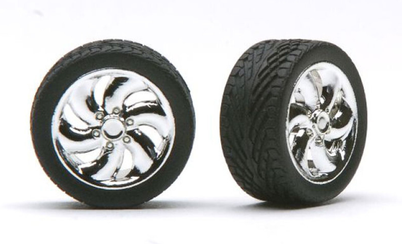 Pegasus 1:24 Chrome Cyclone Rims w/Tires