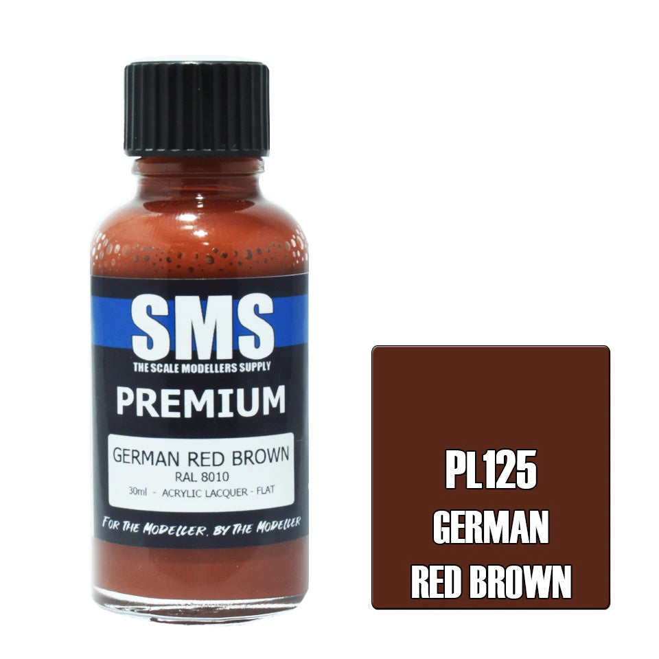 SMS #PL125 Premium German Red Brown Acrylic Lacquer 30mL