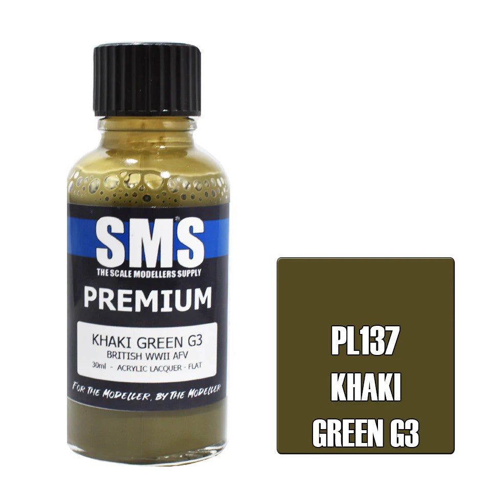 SMS #PL137 Premium Khaki Green G3 Acrylic Lacquer 30mL