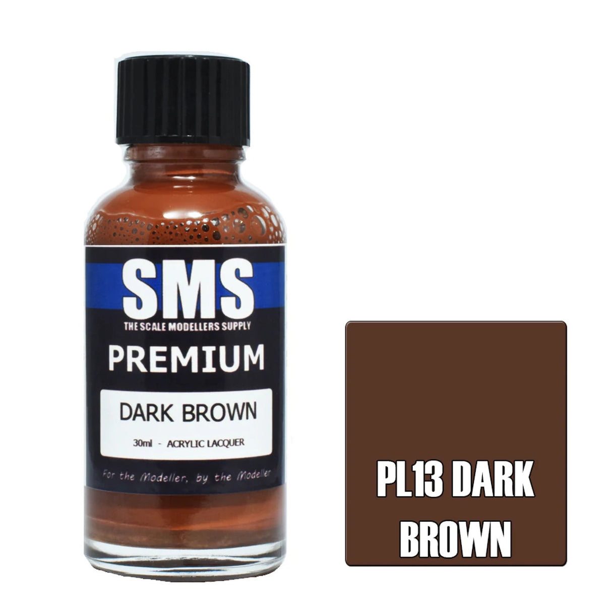 SMS #PL13 Premium Dark Brown Acrylic Lacquer 30mL