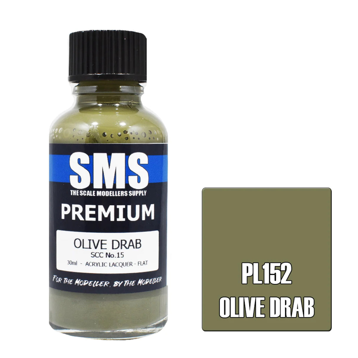 SMS #PL152 Premium Olive Drab SCC No.15 Acrylic Lacquer 30mL