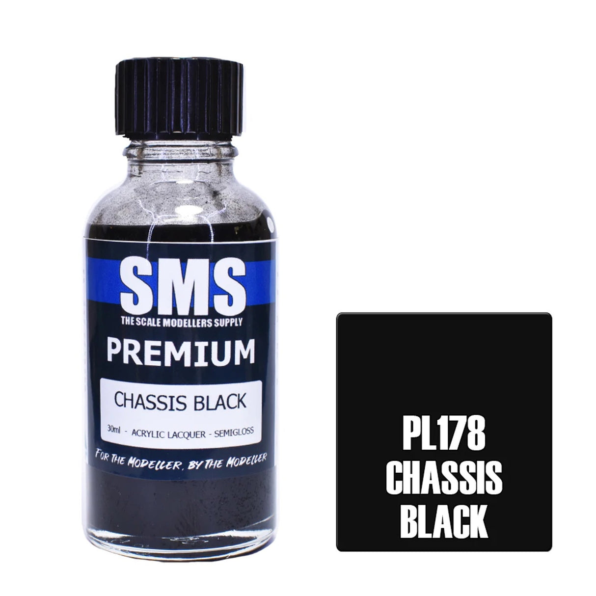 SMS #PL178 Premium Chassis Black (Semi Gloss Black) 30ml