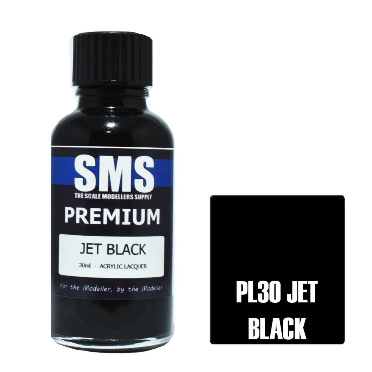 SMS #PL30 Premium Jet Black Acrylic Lacquer 30ml
