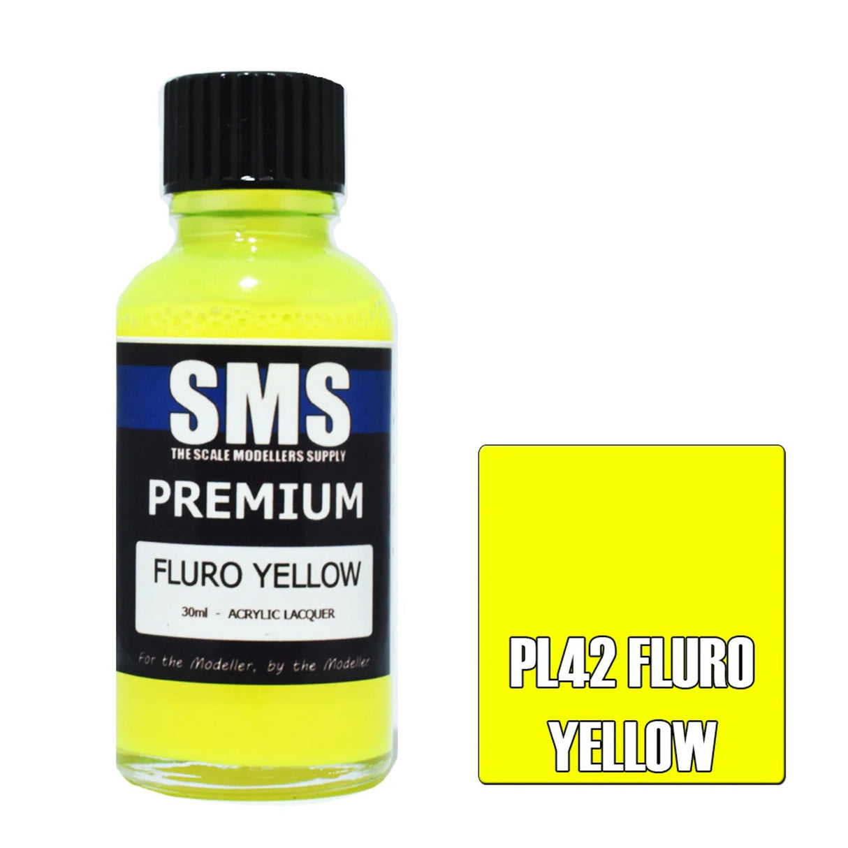 SMS #PL42 Premium Fluro Yellow Acrylic Lacquer 30ml