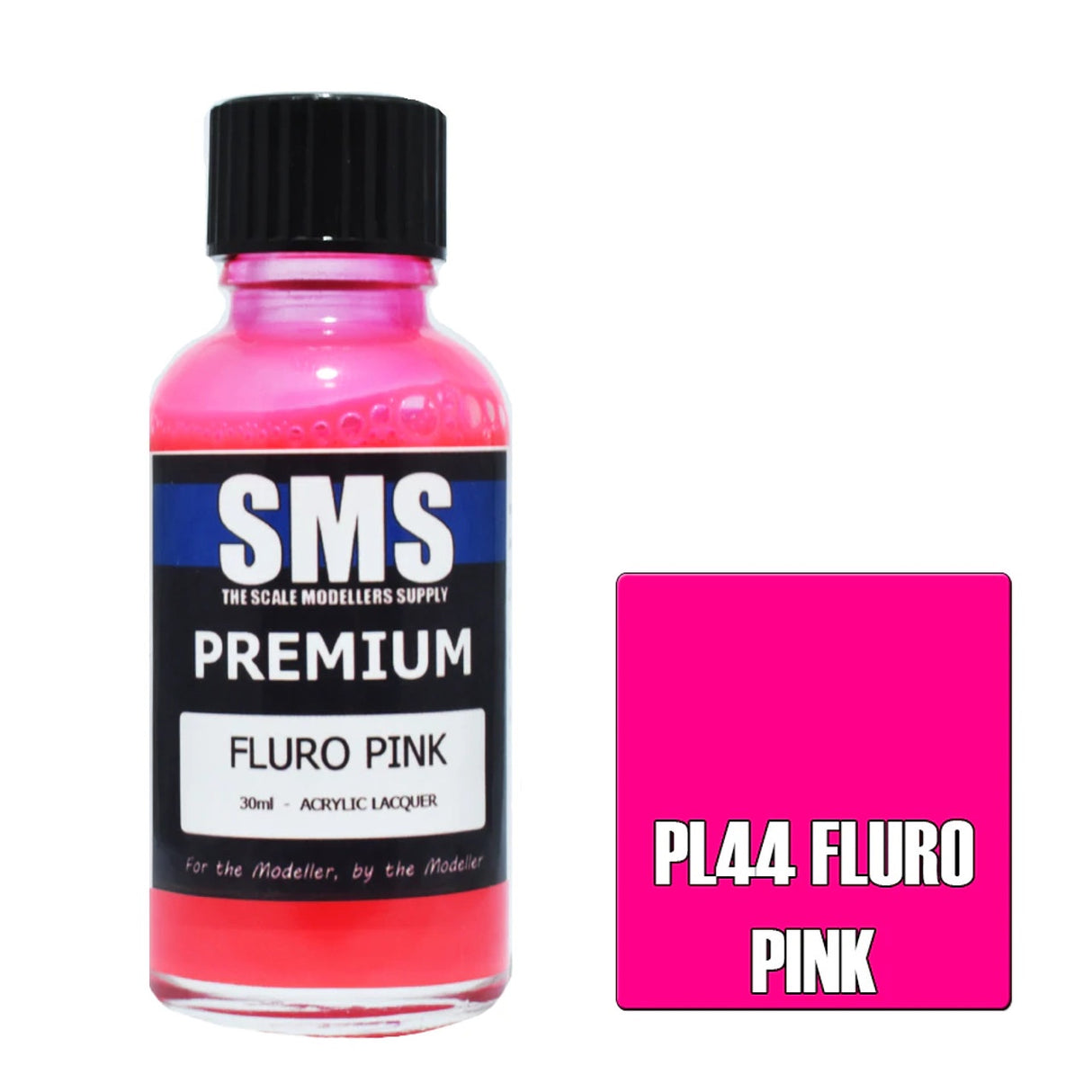 SMS #PL44 Premium Fluro Pink Acrylic Lacquer 30ml
