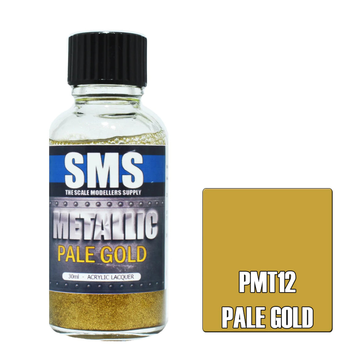 SMS #PMT12 Metallic Pale Gold Acrylic Lacquer 30ml