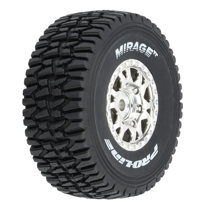Pro-Line 1/16 Mirage TT F/R Tires MTD 12mm Silver Impulse (4): Mojave Grom