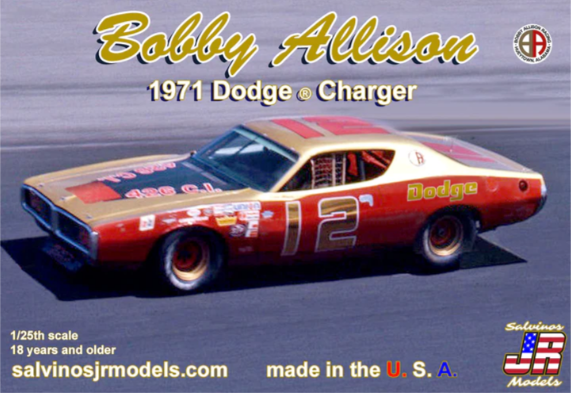 Salvinos JR 1:25 Bobby Allison '71 Dodge Charger Flat Hood