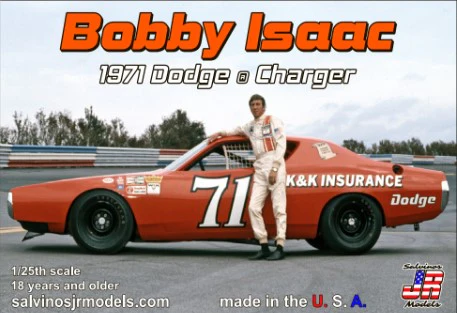 Salvino's JR 1:25 Bobby Issac #71 '71 Dodge Charger Flat Hood