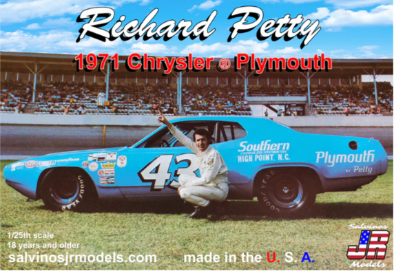 Salvino's JR 1:25 R. Petty '71 Plymouth Chrysler Daytona 500 Winner