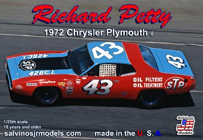 Salvino's JR 1:25 Richard Petty '72 Plymouth Chrysler Daytona Car