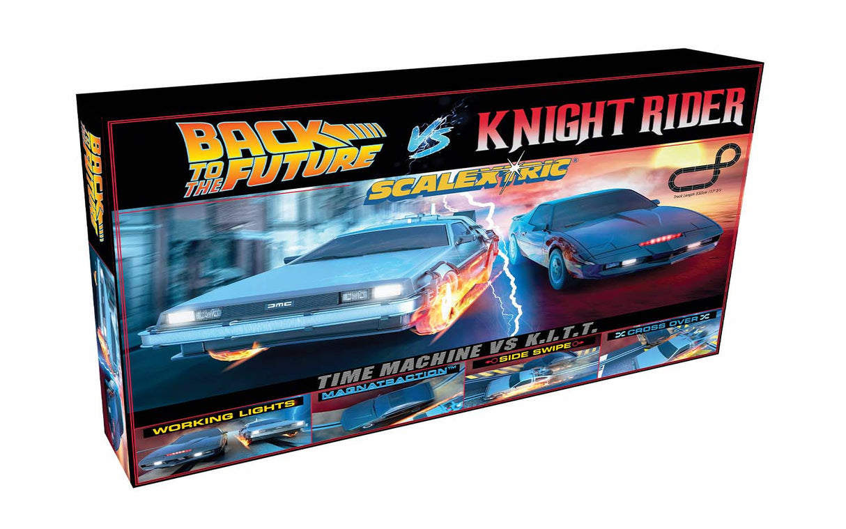 Scalextric 1980s TV - Back to the Future vs Knight Rider Race Set