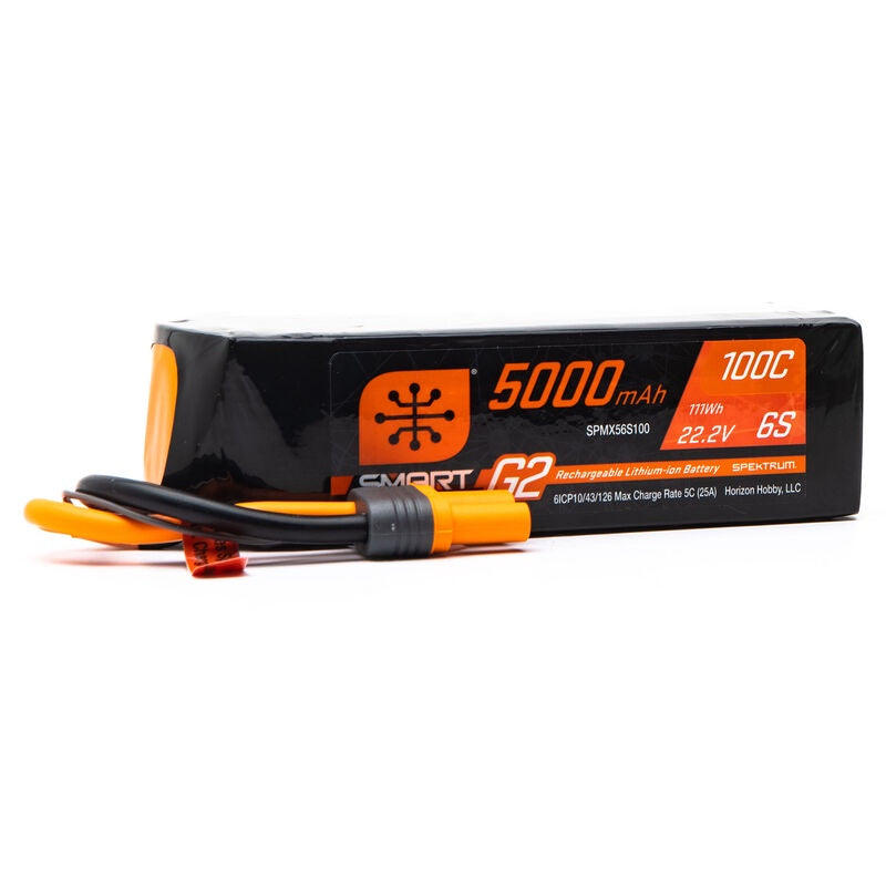 Spektrum 5000mah 6S 22.2V Smart G2 LiPo 100C IC5