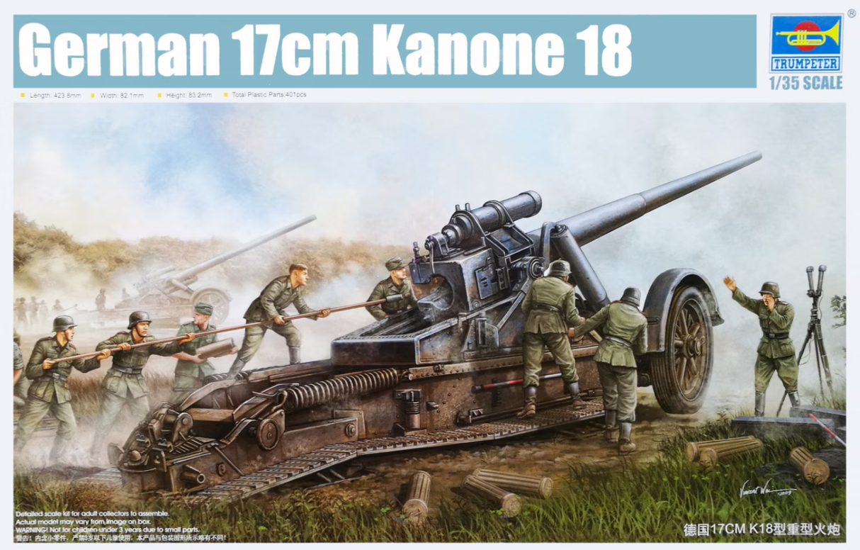 Trumpeter 1:35 German 17cm Kanone 18 (LW)