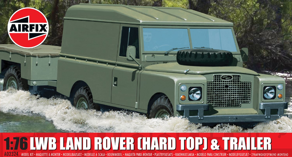 Airfix 1:76 LWB Land Rover (Hard Top) & Trailer
