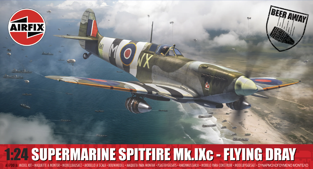 Airfix 1:24 Supermarine Spitfire Mk.IXc "Flying Dray" w/Drinking Glass