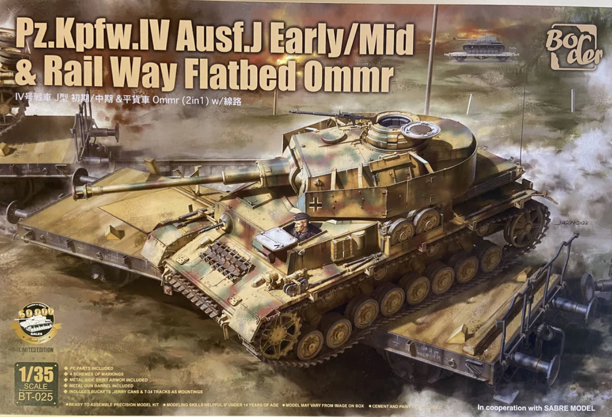 Border 1:35 Pz.IV Ausf.J Early/Mid. & Railway Flatbed 0mmr (Limited Ed.)