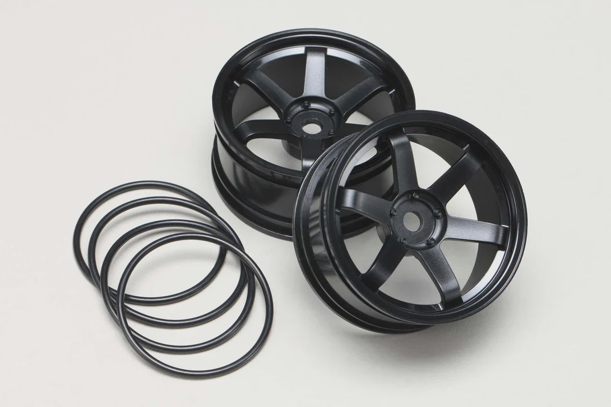 Yokomo Drift Wheel 6 Spoke 5mm Offset (Black)