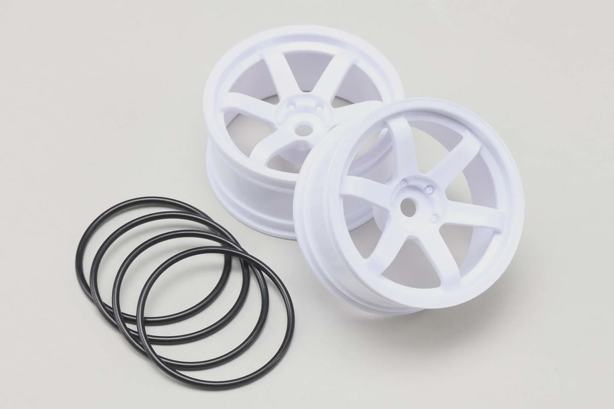 Yokomo Drift Wheel 6 Spoke 5mm Offset (White)