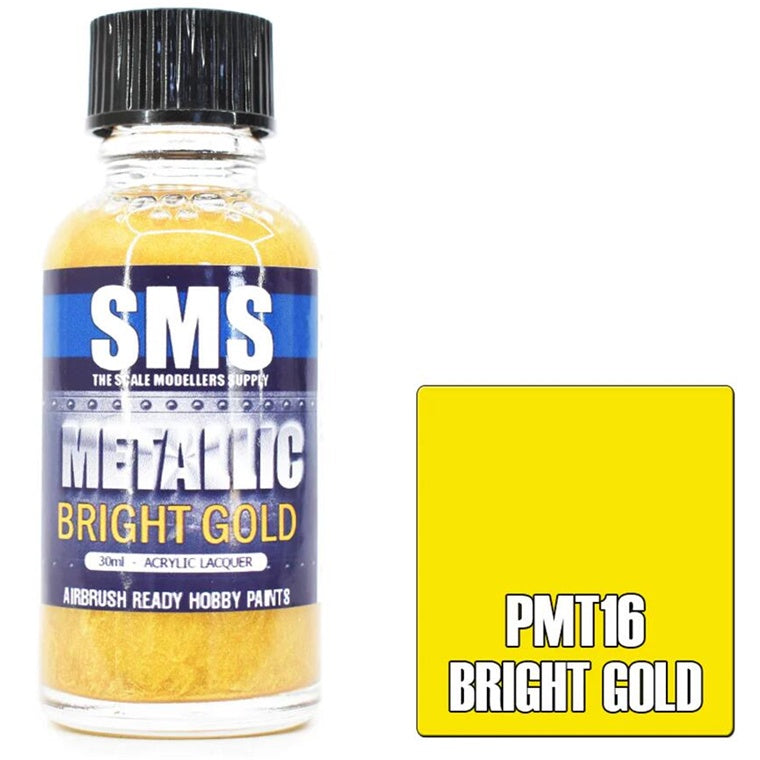 SMS #PMT16 Metallic Bright Gold Acrylic Lacquer 30ml