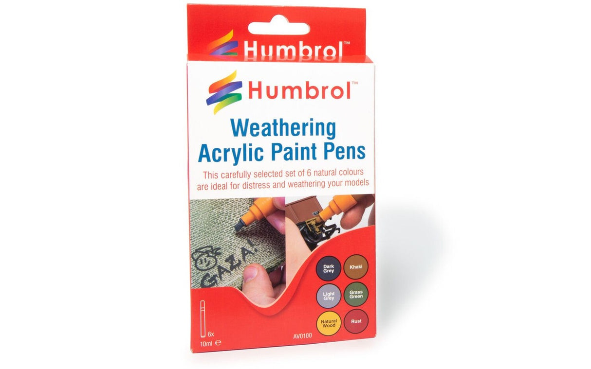 Humbrol Weathering Acrylic Paint Pens 6 Pack