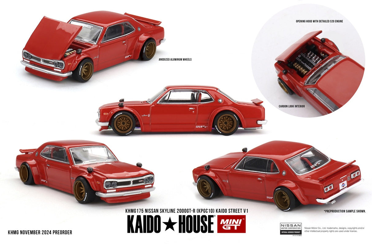 Mini GT 1:64 Nissan Skyline 2000GT-R (KPGC10) Kaido Street  V1