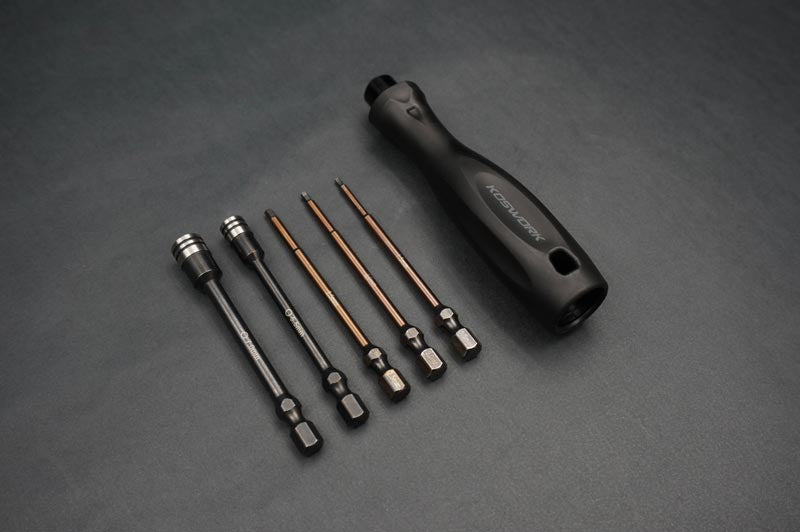 1/4" Drive Hex Wrench Nut Driver Set (1.5, 2.0, 2.5mm Hex & 5.5, 7mm Nut Driver) by Koswork