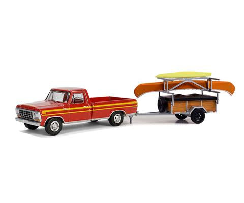 GL 1:64 1978 Ford Ranger F-150 Explorer W/Trailer & Canoe
