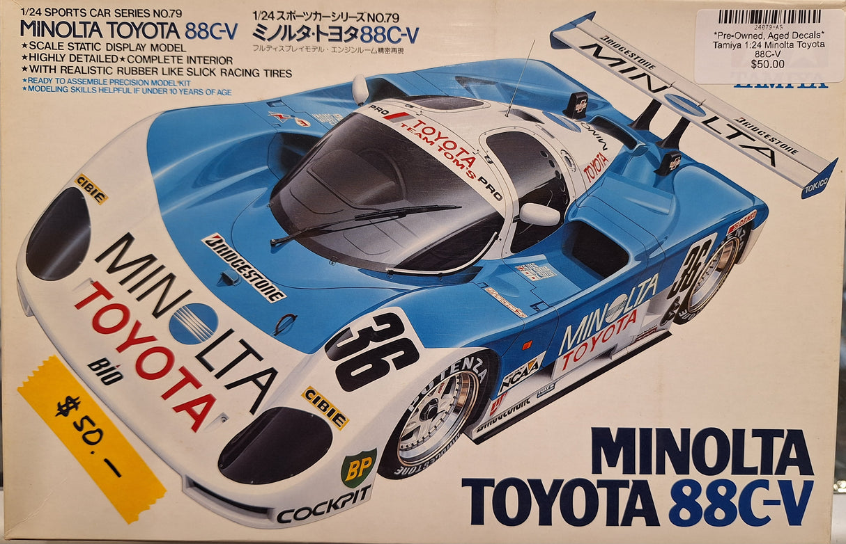 *Pre-Owned, Aged Decals* Tamiya 1:24 Minolta Toyota 88C-V